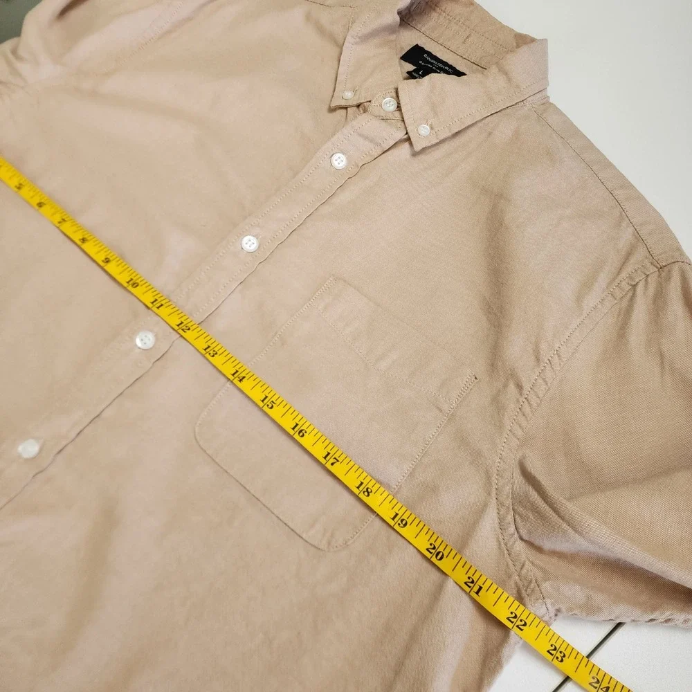 Banana Republic Factory Mens Oxford Slim Fit Button Down Shirt Size Large‎ Tan